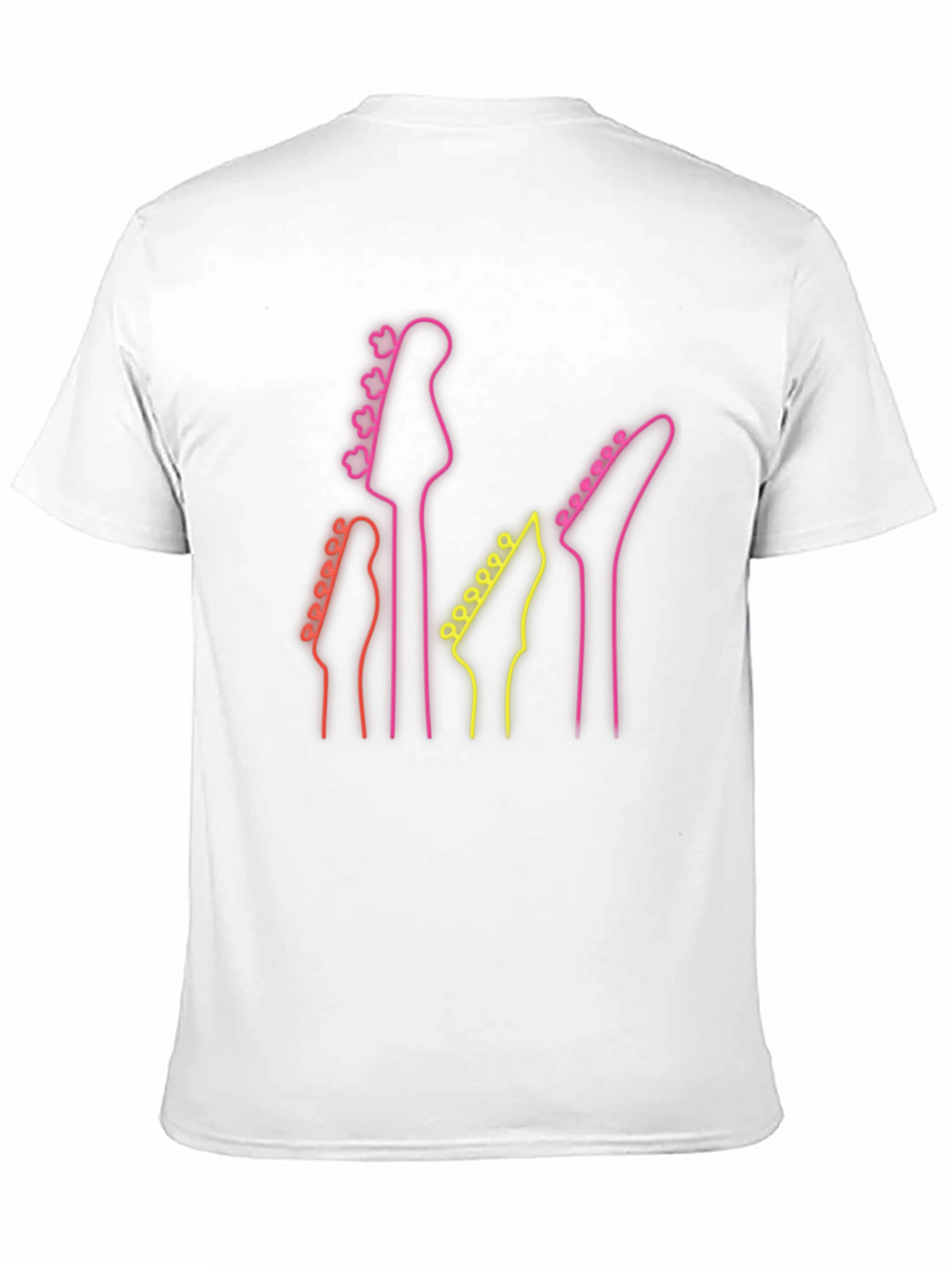 Neon Guitar Headstock T-Shirt - Music Lover Tee
