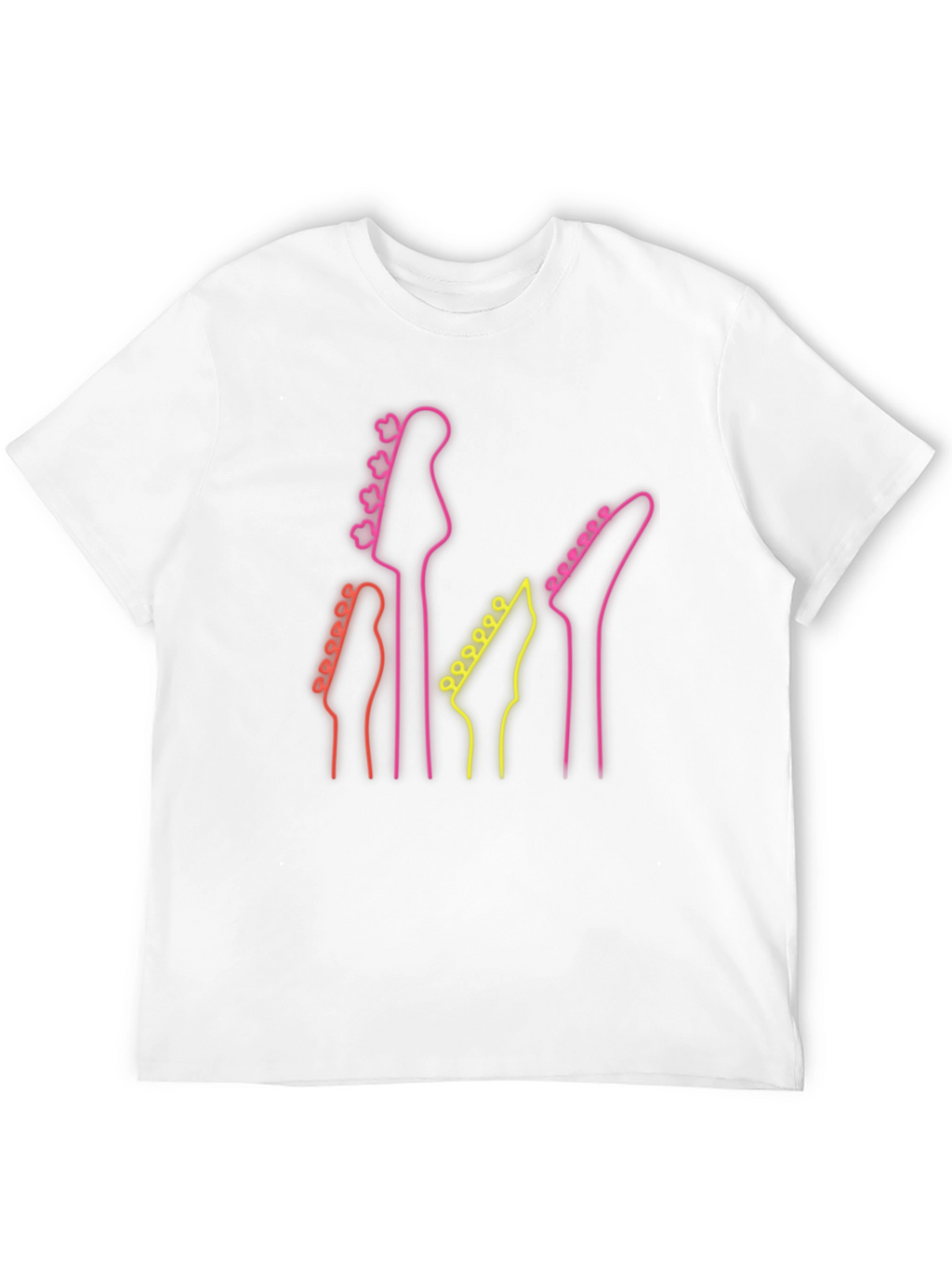 Neon Guitar Headstock T-Shirt - Music Lover Tee