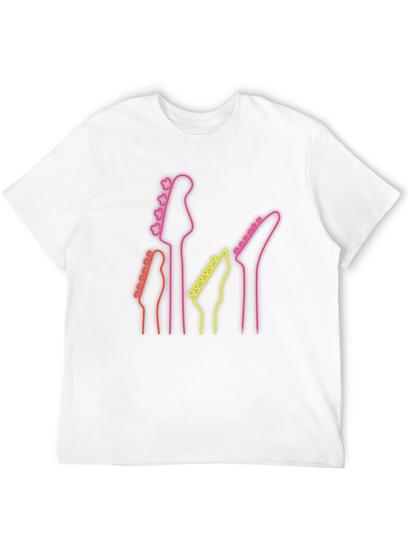 Neon Guitar Headstock T-Shirt - Music Lover Tee