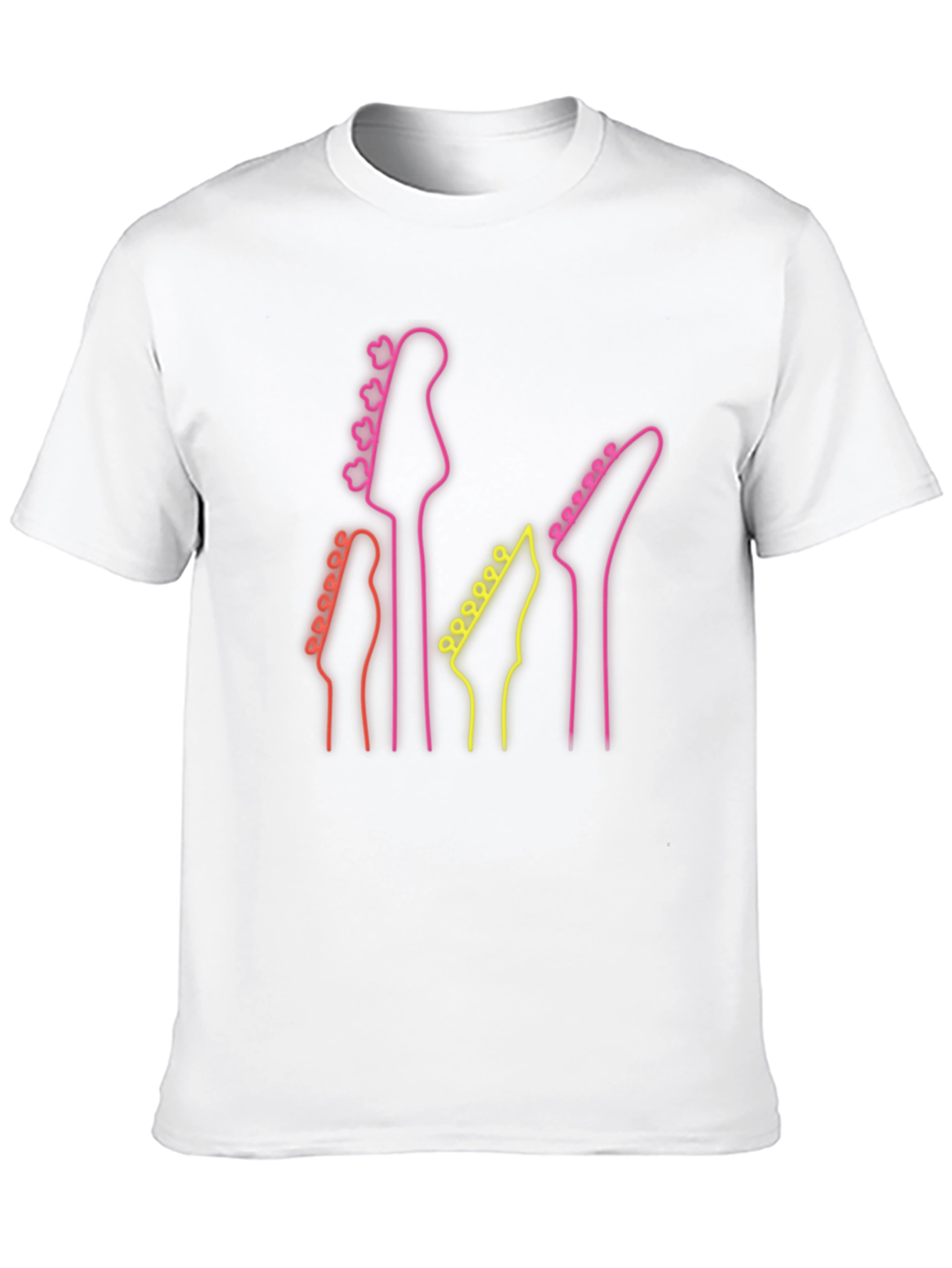 Neon Guitar Headstock T-Shirt - Music Lover Tee