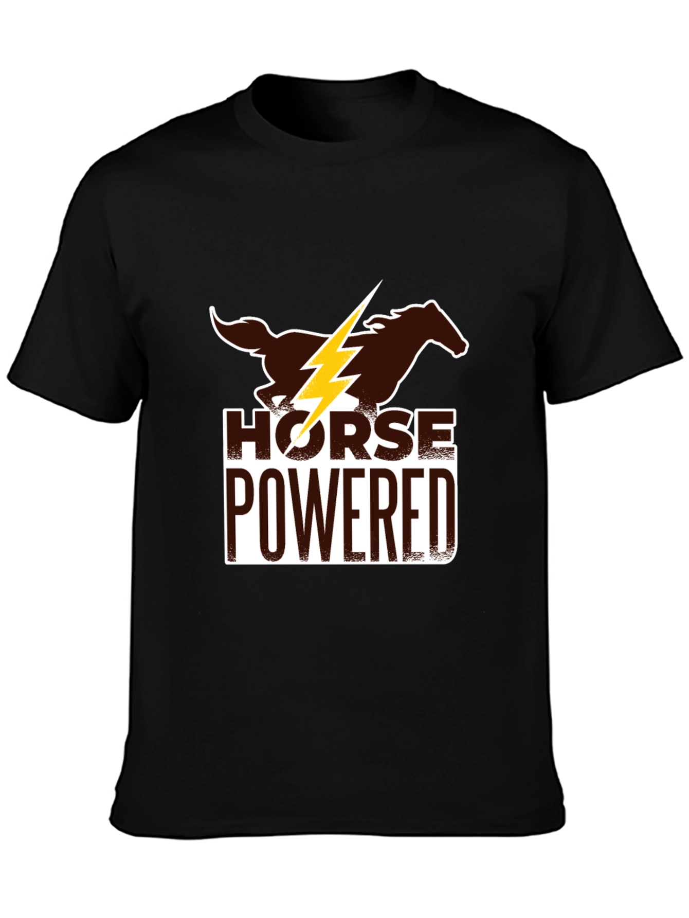 Horse Powered Graphic Tee - Black Cotton Blend