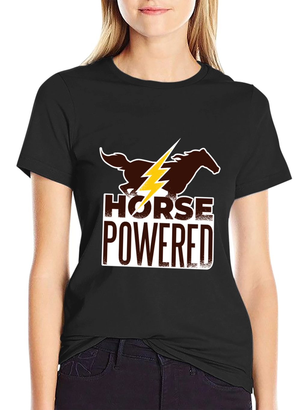 Horse Powered Graphic Tee - Black Cotton Blend