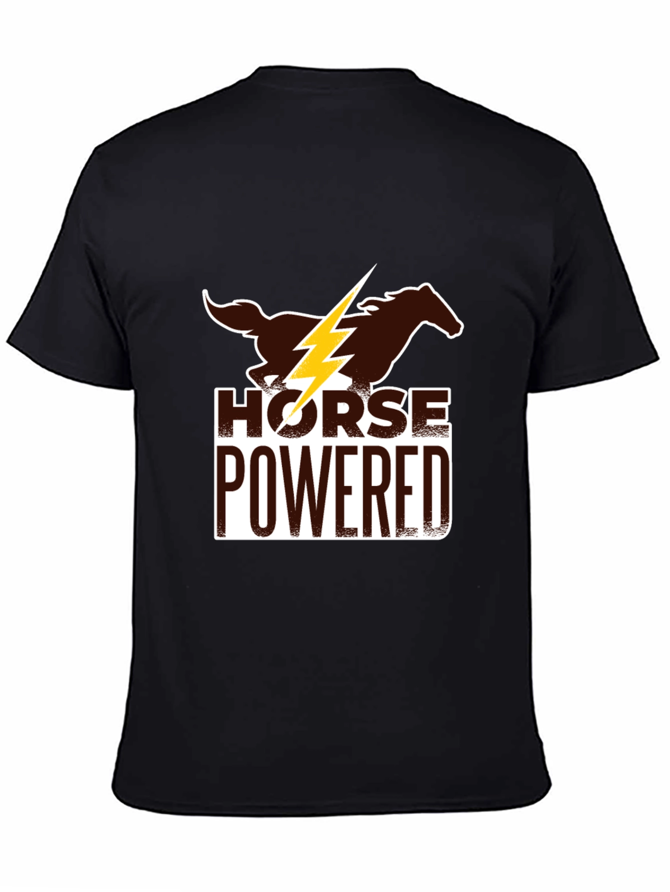 Horse Powered Graphic Tee - Black Cotton Blend