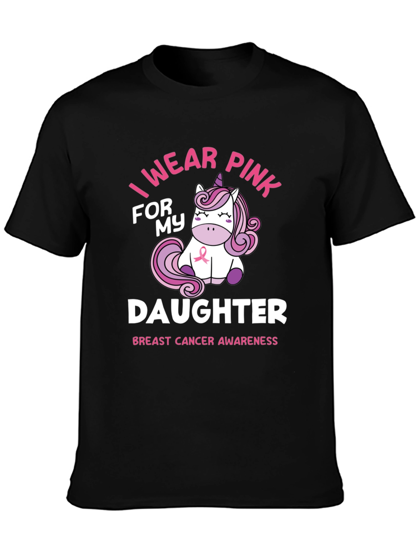 I Wear Pink For My Daughter Breast Cancer Awareness T-Shirt