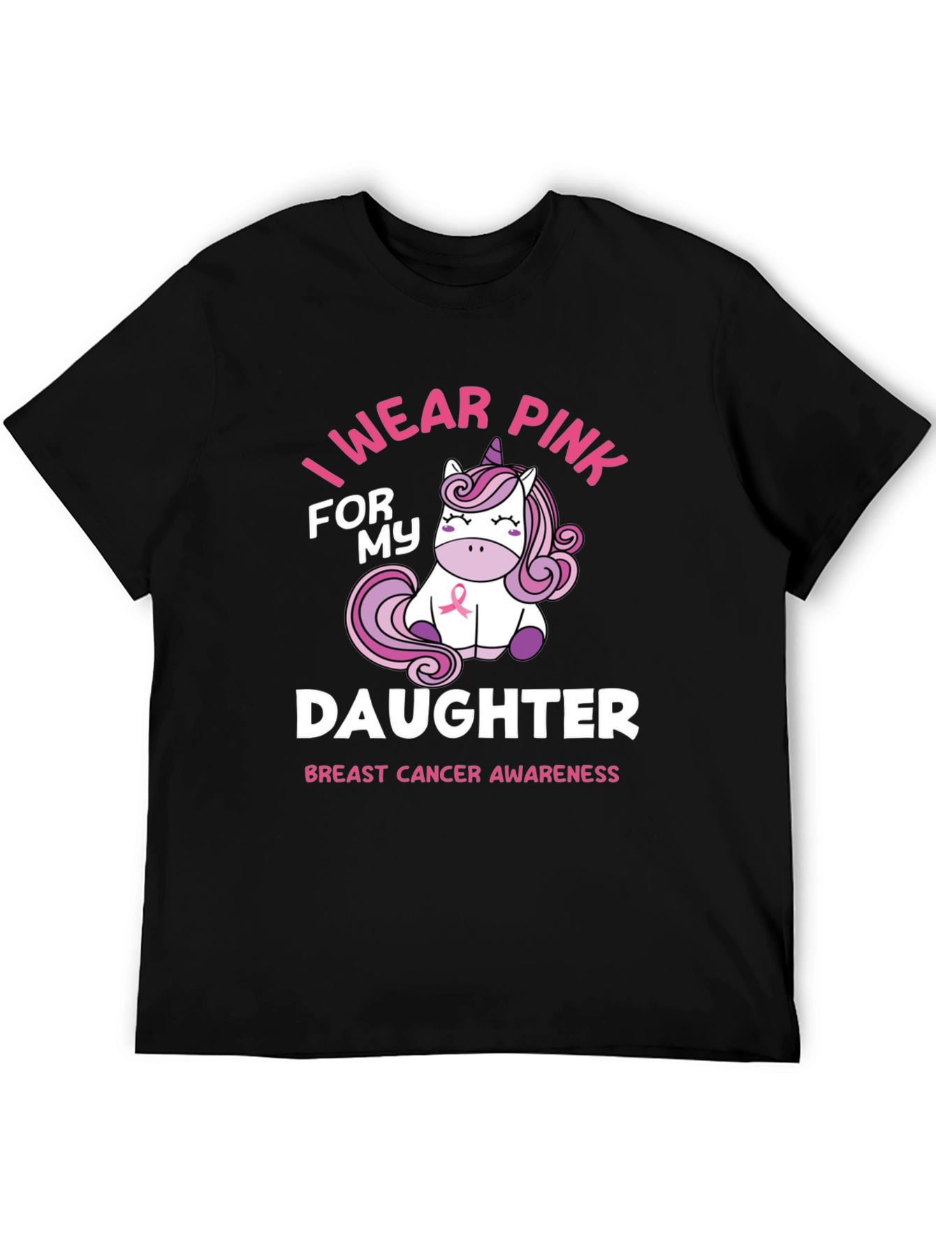 I Wear Pink For My Daughter Breast Cancer Awareness T-Shirt