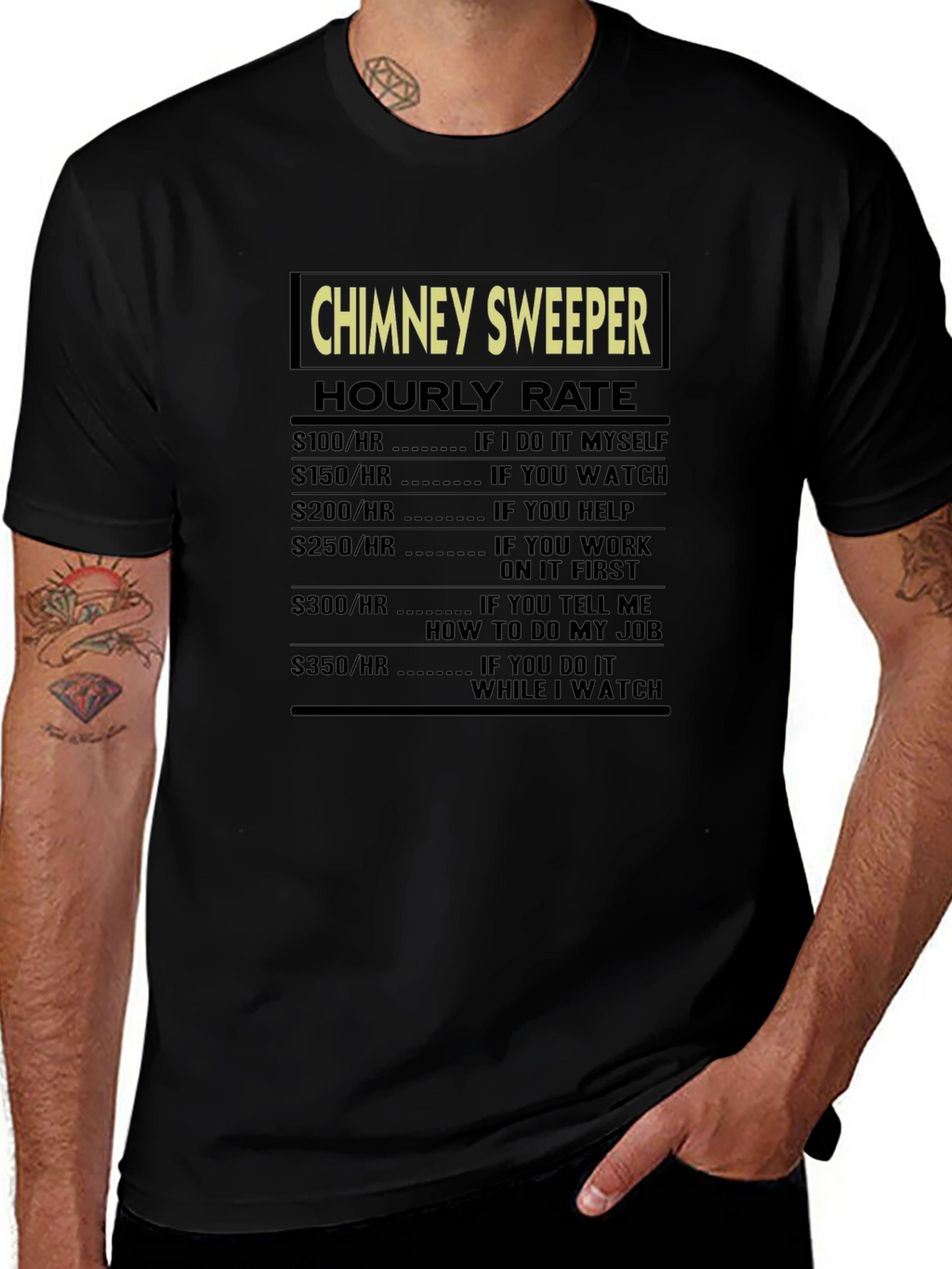 Chimney Sweeper Hourly Rate Graphic Tee