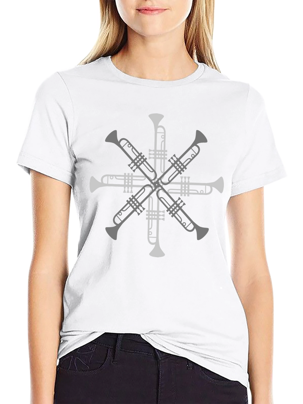 Trumpet Starburst Graphic Tee - Music Lovers T-Shirt