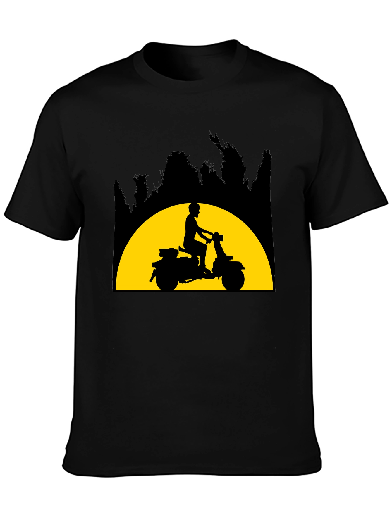 Retro Scooter T-Shirt - Silhouette Design