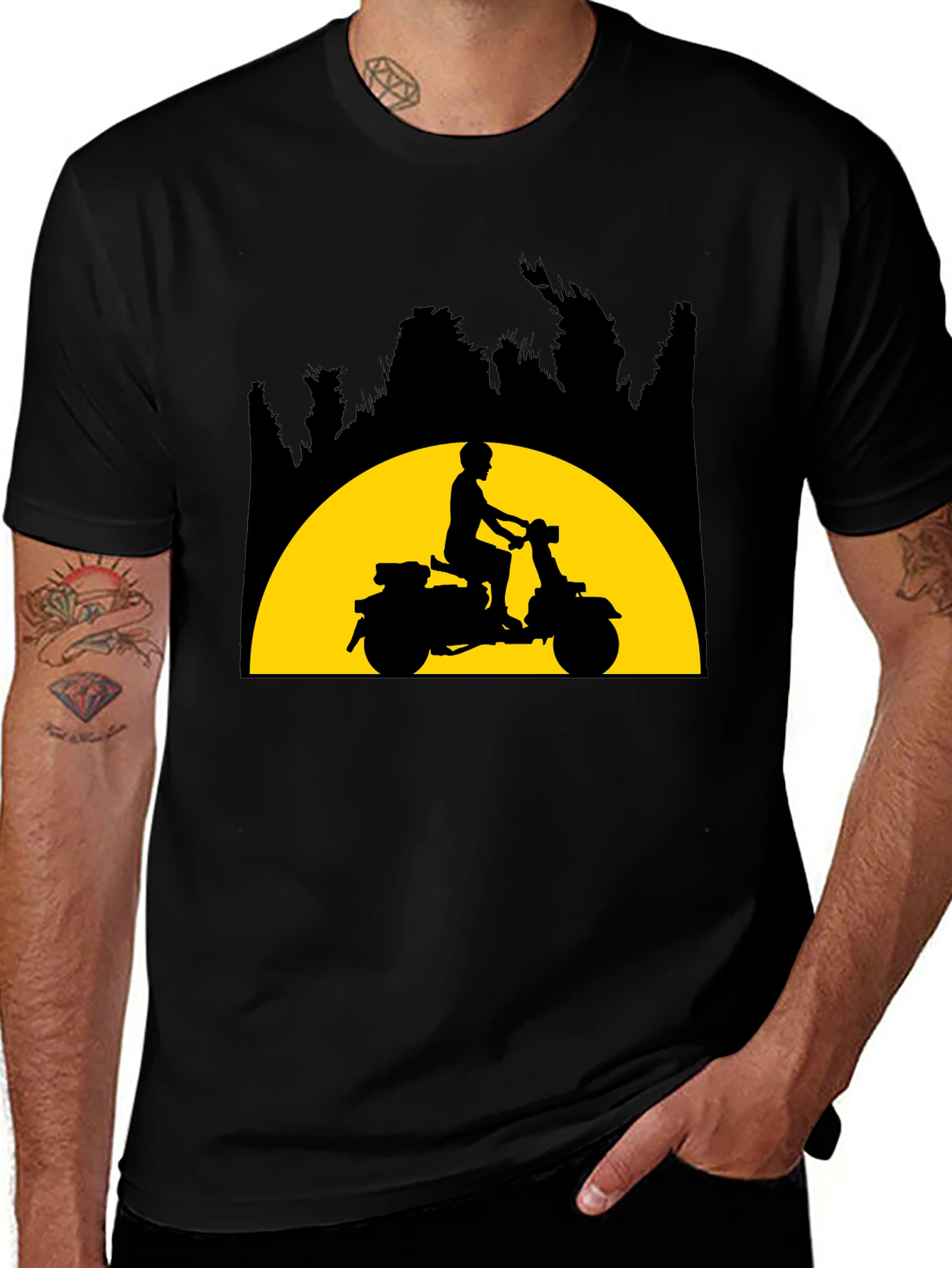 Retro Scooter T-Shirt - Silhouette Design