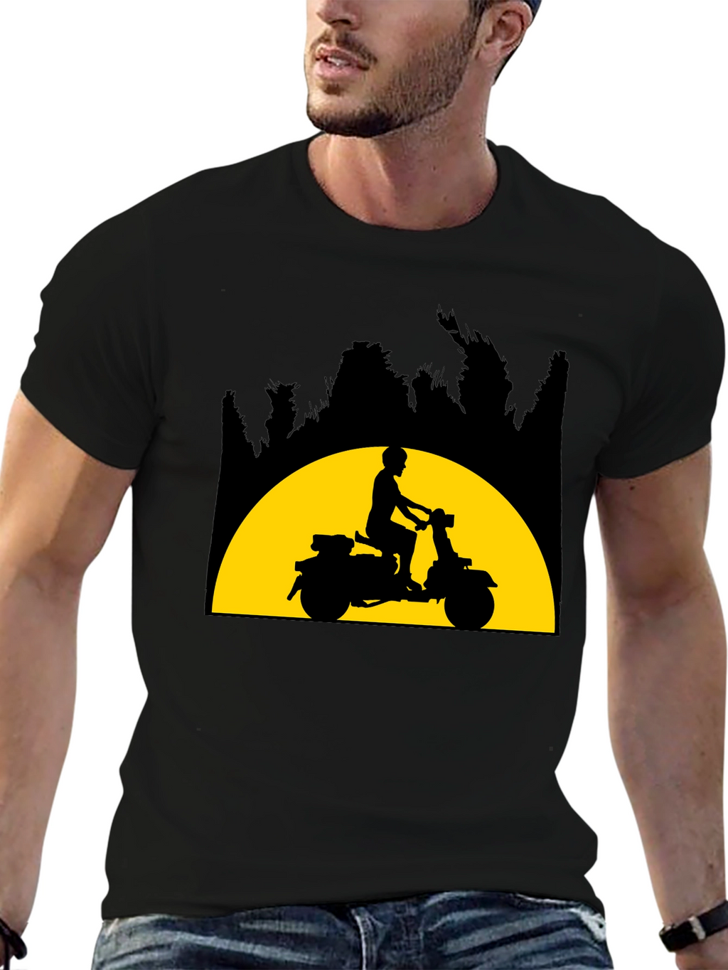 Retro Scooter T-Shirt - Silhouette Design