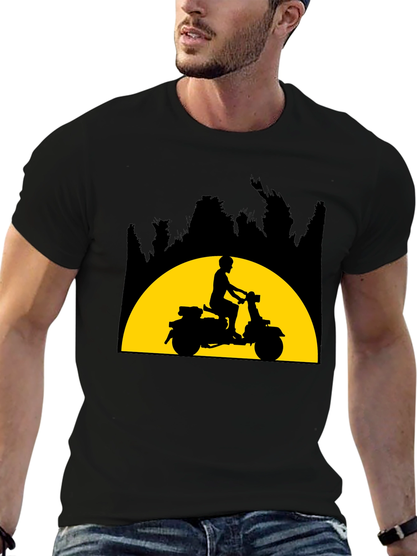 Retro Scooter T-Shirt - Silhouette Design