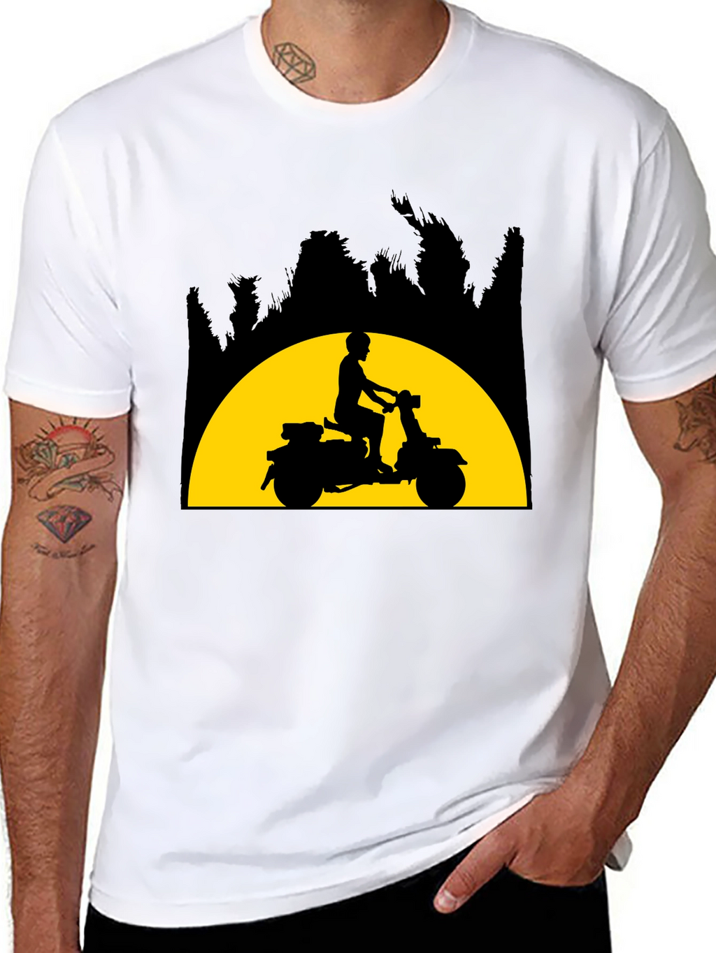 Retro Scooter T-Shirt - Silhouette Design