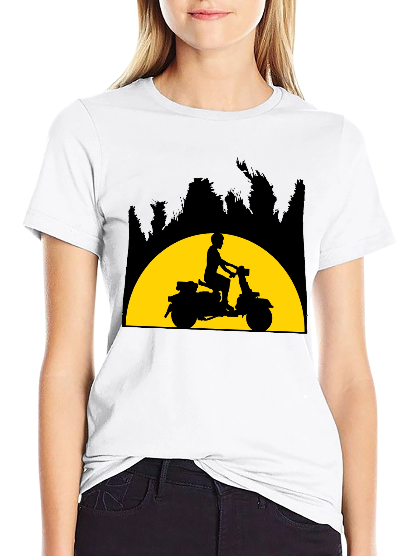 Retro Scooter T-Shirt - Silhouette Design