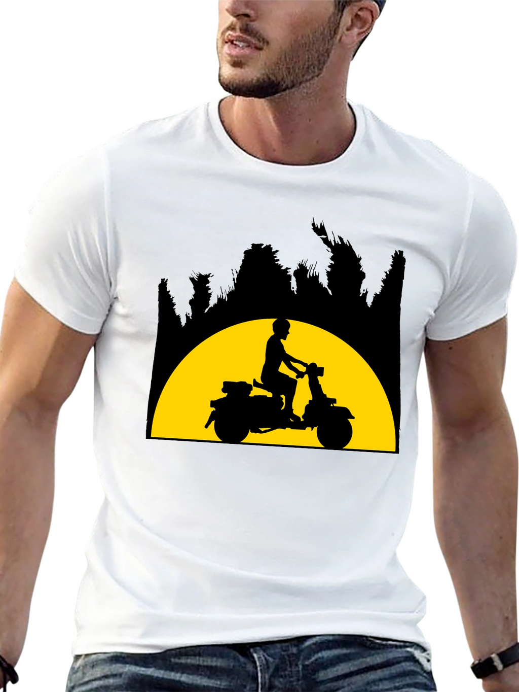 Retro Scooter T-Shirt - Silhouette Design