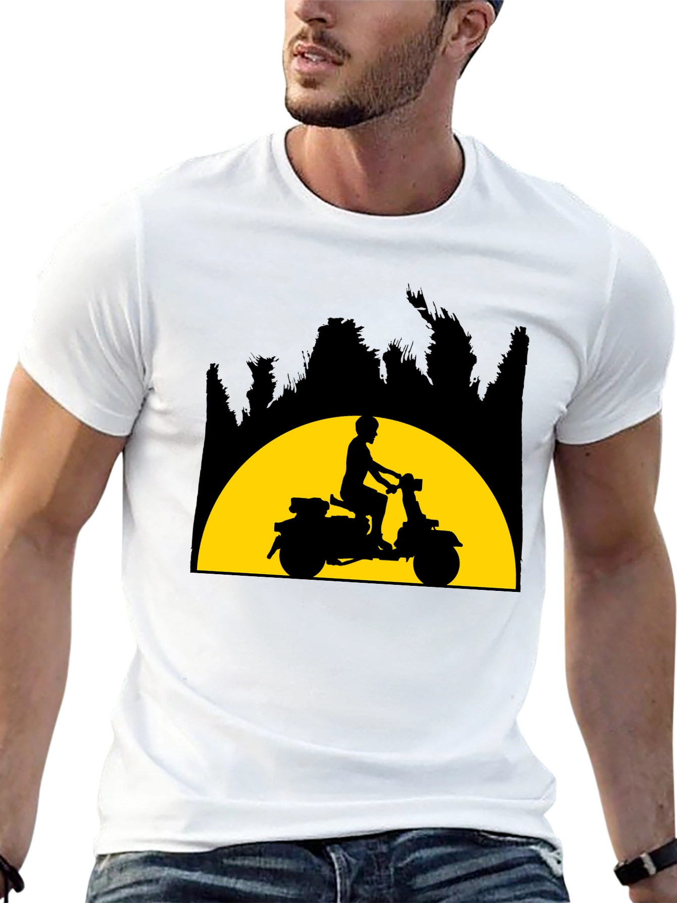 Retro Scooter T-Shirt - Silhouette Design
