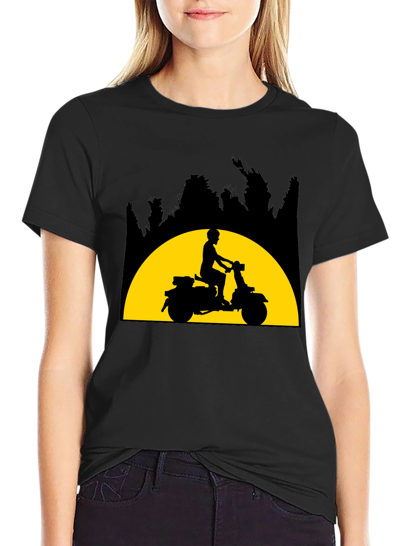 Retro Scooter T-Shirt - Silhouette Design