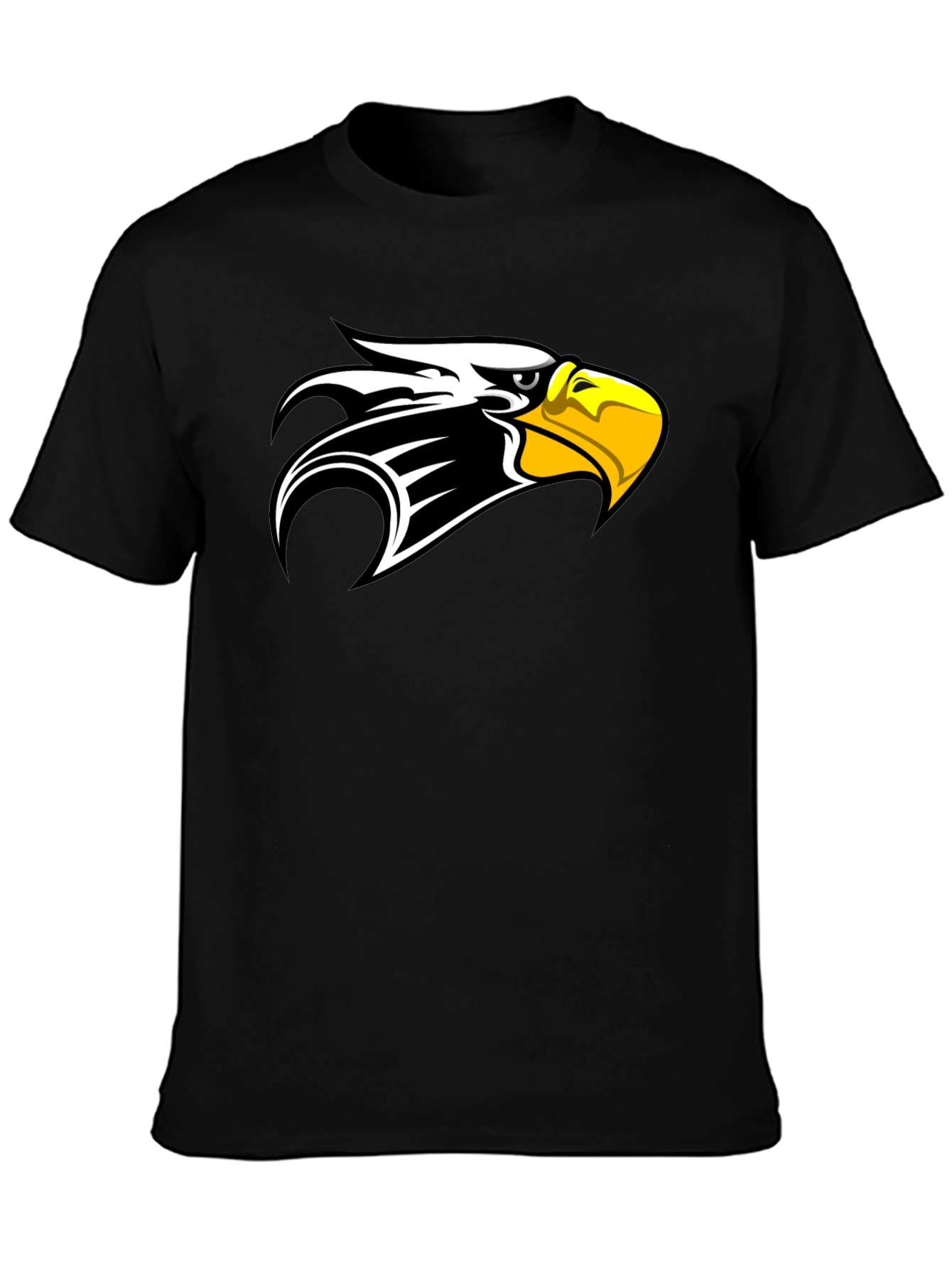 Black T-Shirt with Eagle Head Design