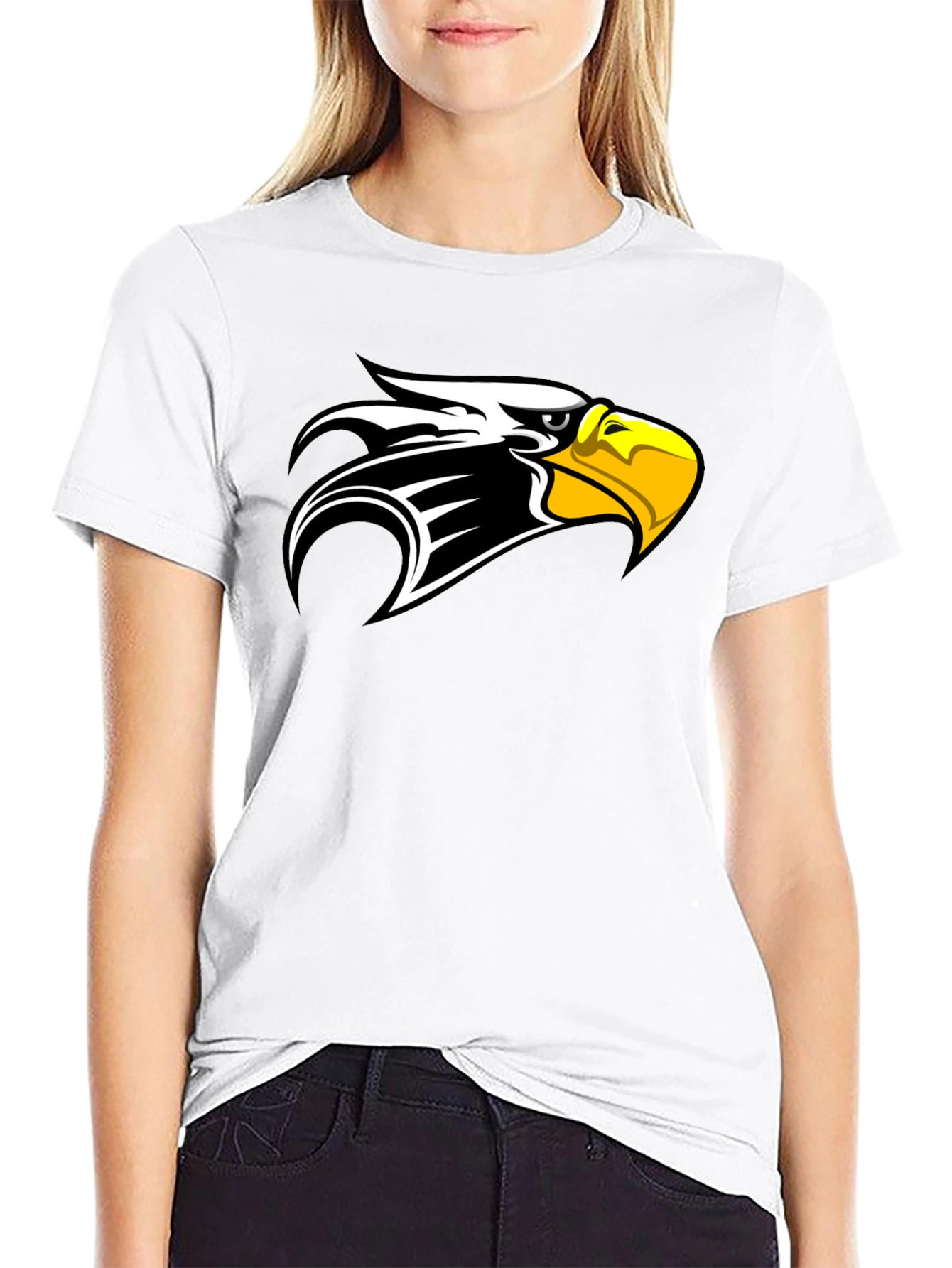 Black T-Shirt with Eagle Head Design