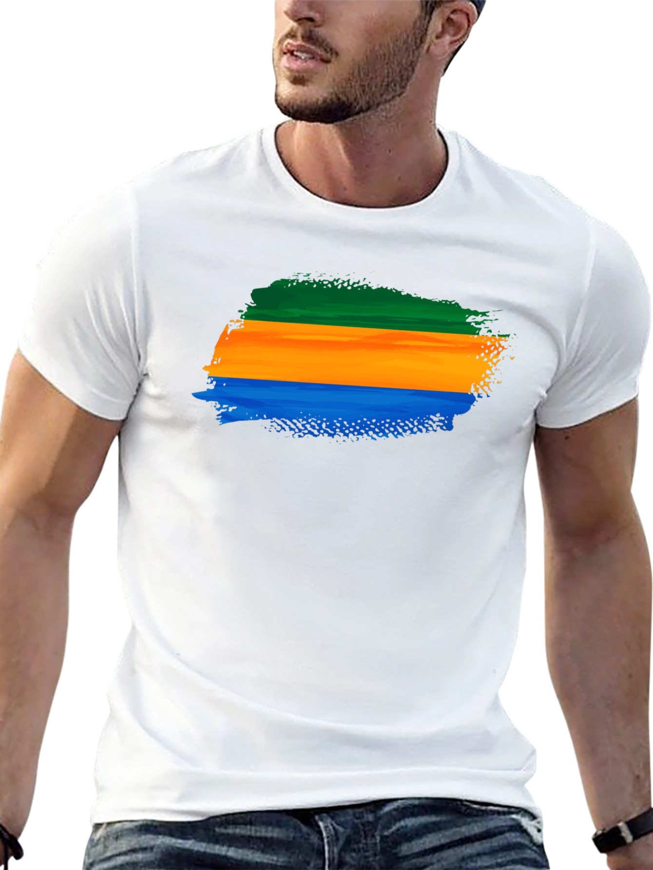 Gabon Flag Brushstroke T-Shirt