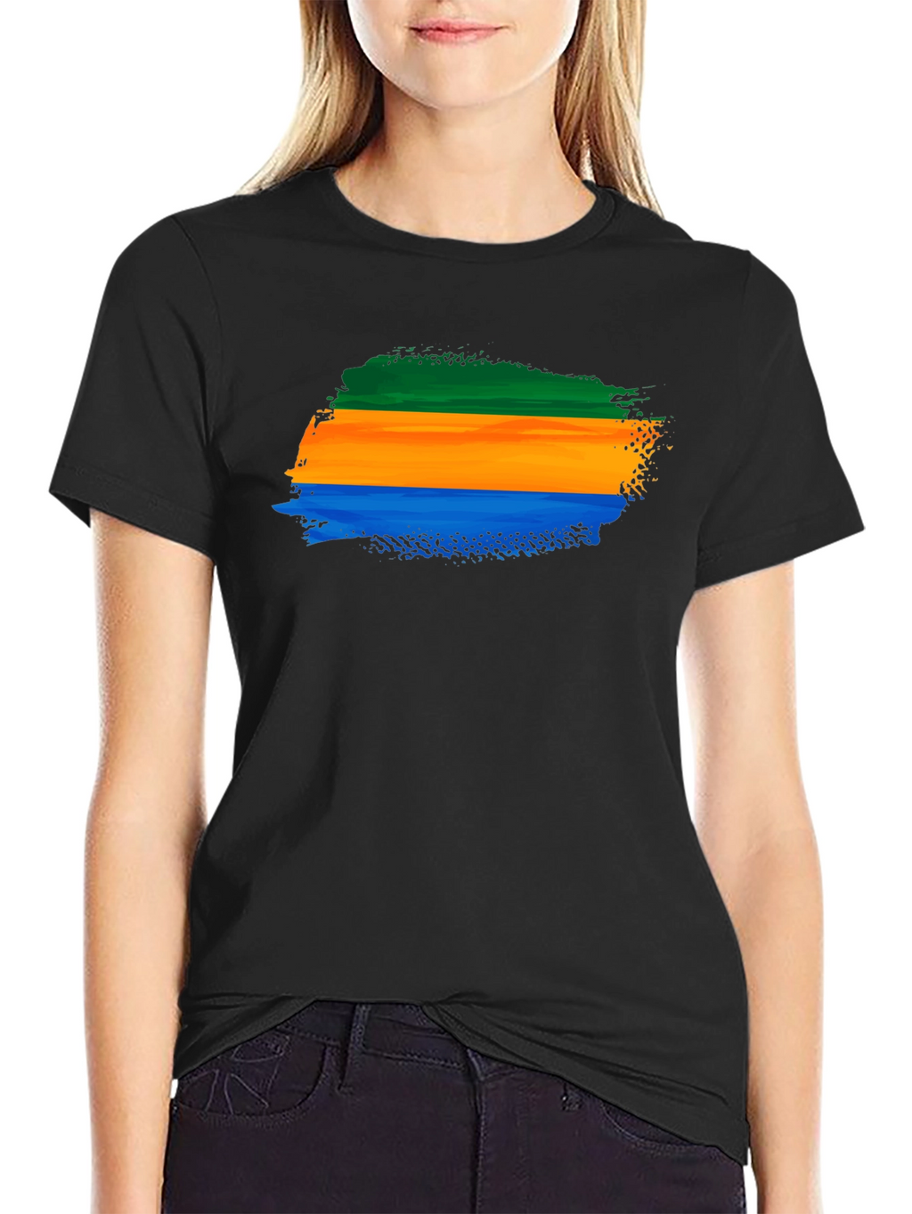 Gabon Flag Brushstroke T-Shirt