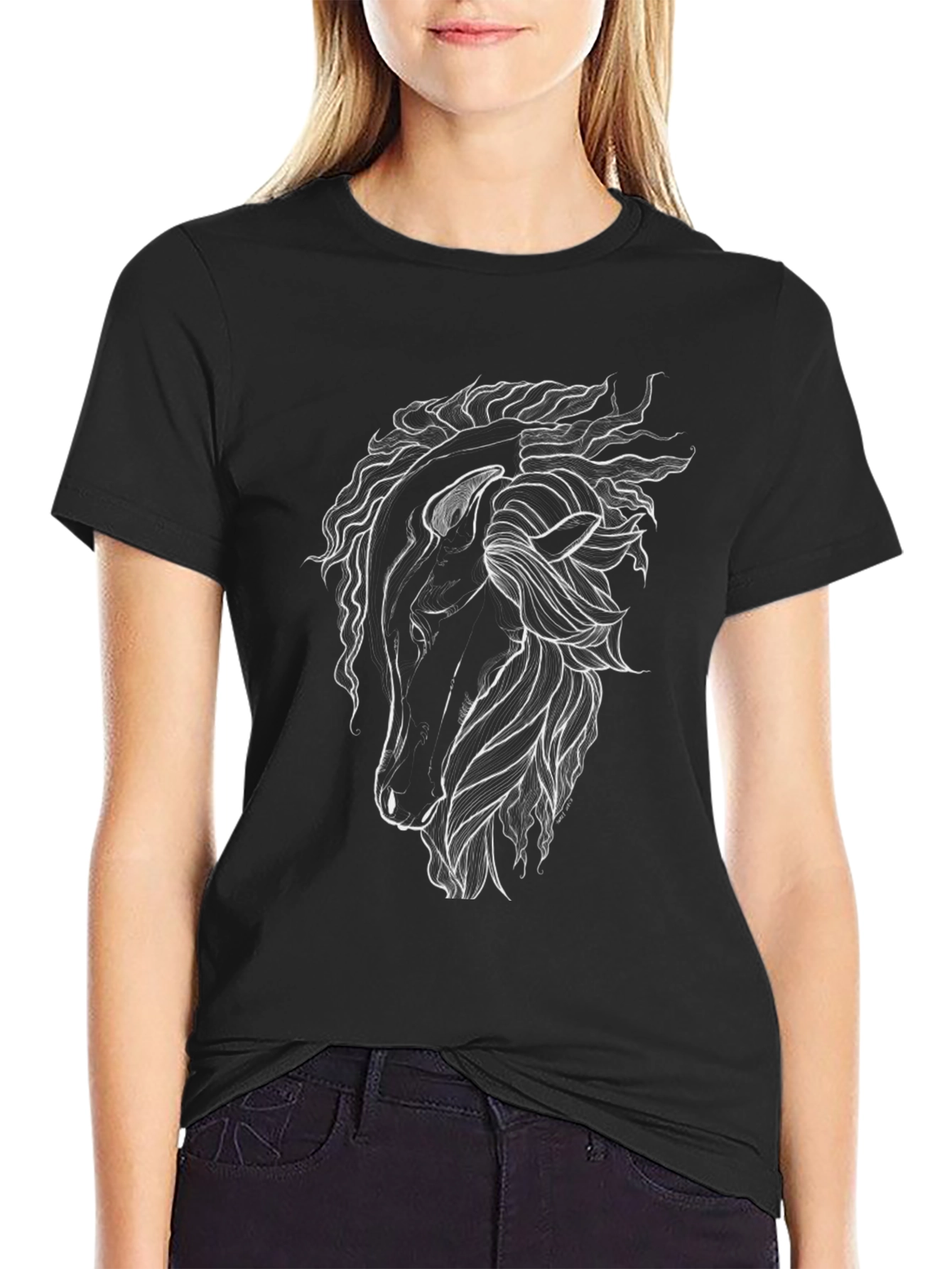 Horse Graphic Tee - Mens Black T-Shirt