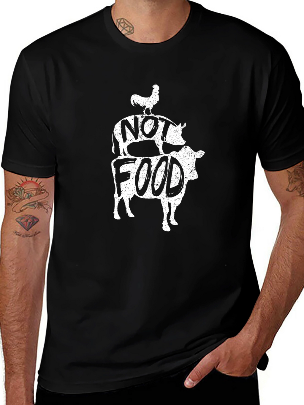 Vegan Not Food Tee - Black Graphic T-Shirt