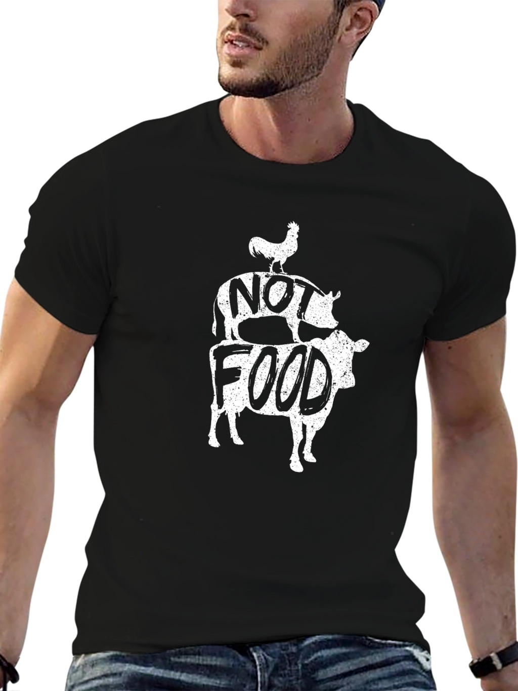 Vegan Not Food Tee - Black Graphic T-Shirt