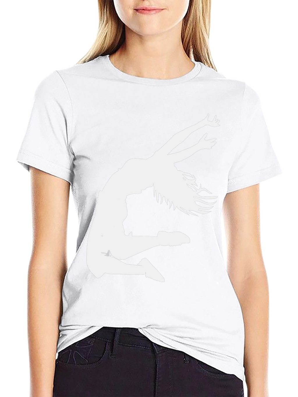 Dance Silhouette Graphic Tee - Black Cotton T-Shirt