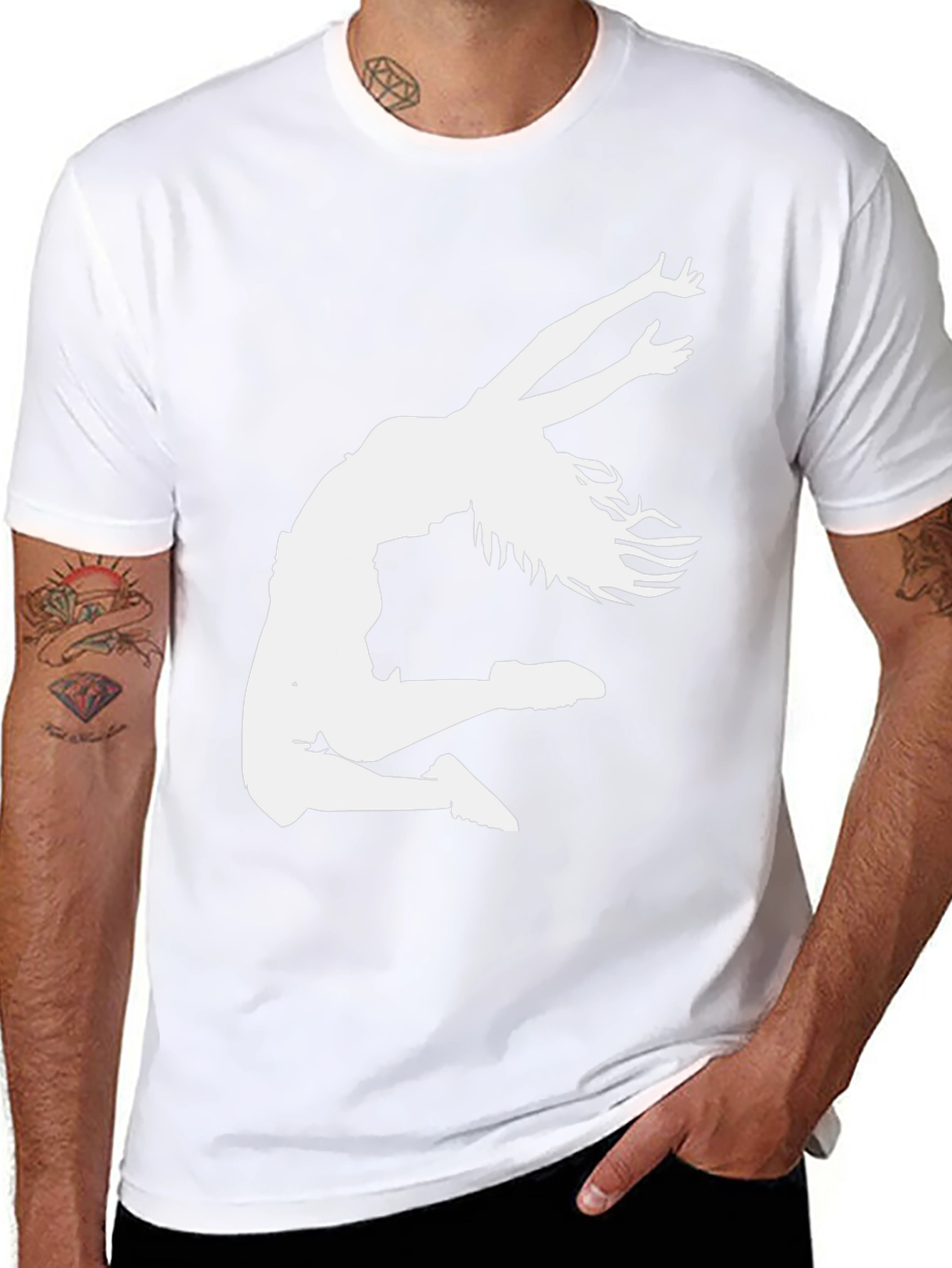 Dance Silhouette Graphic Tee - Black Cotton T-Shirt