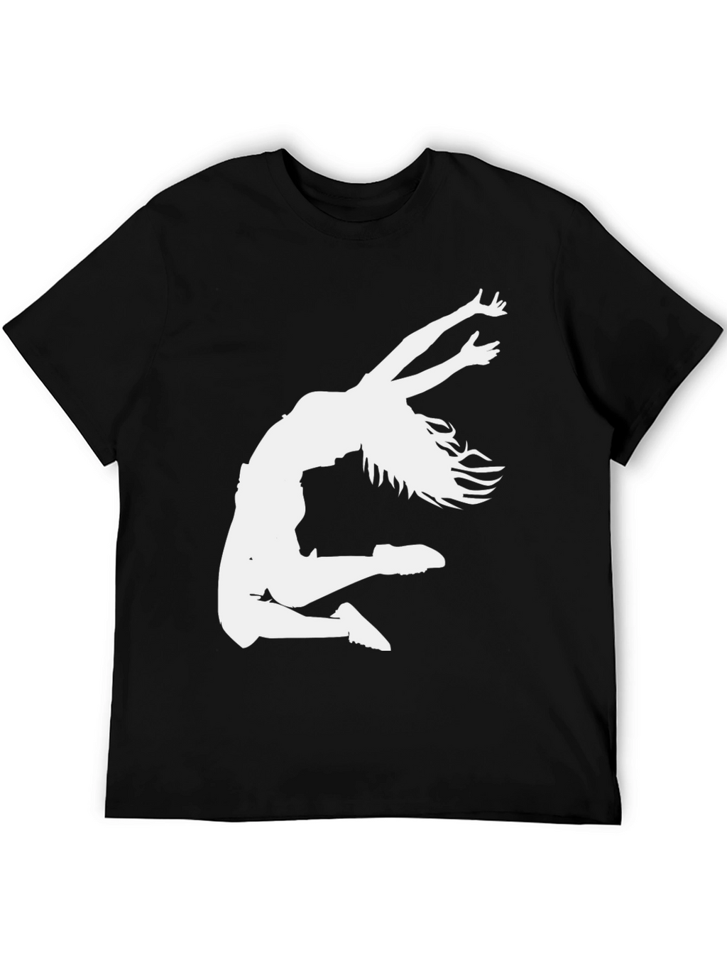Dance Silhouette Graphic Tee - Black Cotton T-Shirt