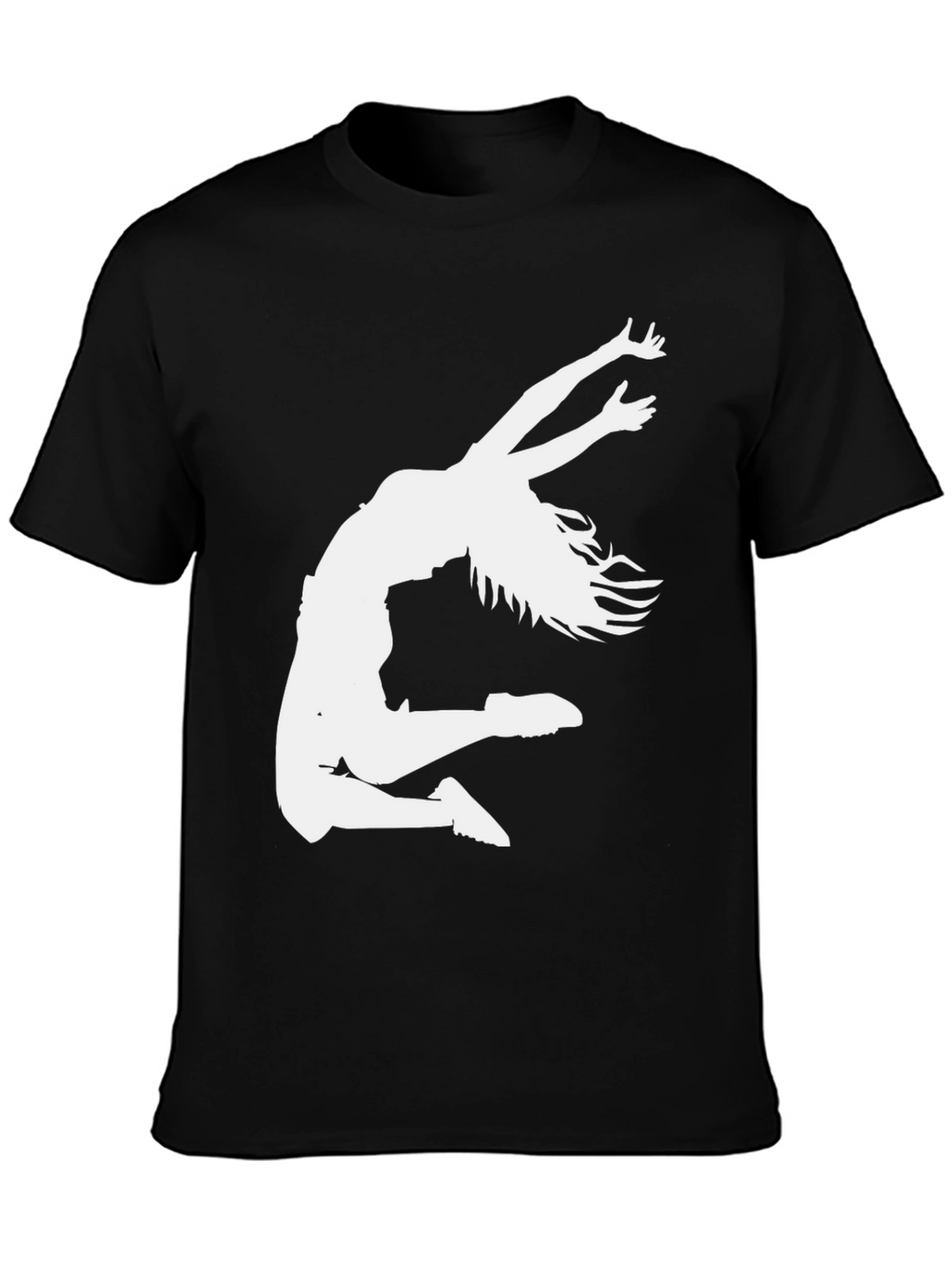 Dance Silhouette Graphic Tee - Black Cotton T-Shirt