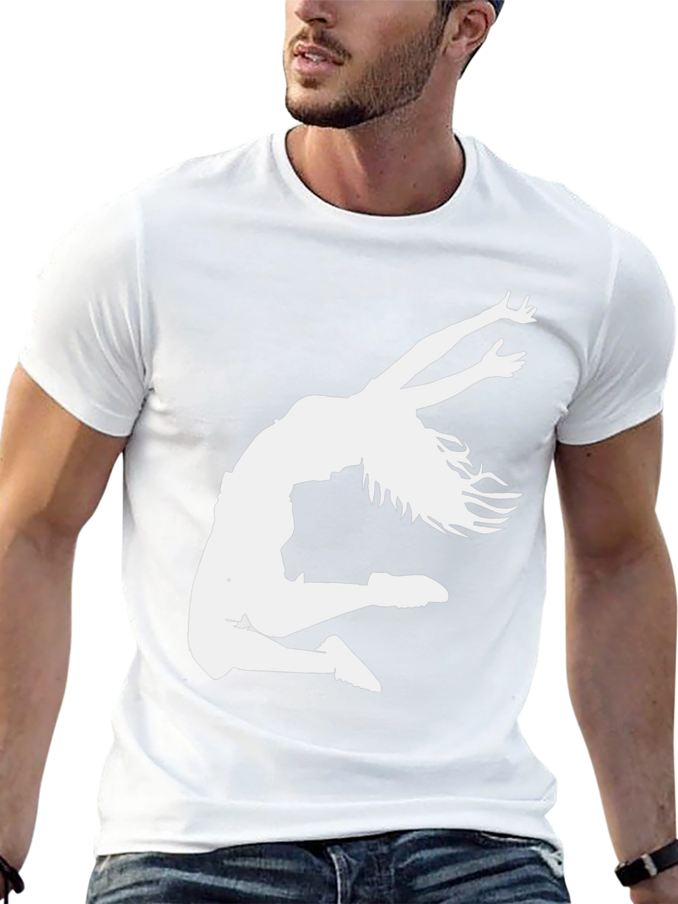 Dance Silhouette Graphic Tee - Black Cotton T-Shirt