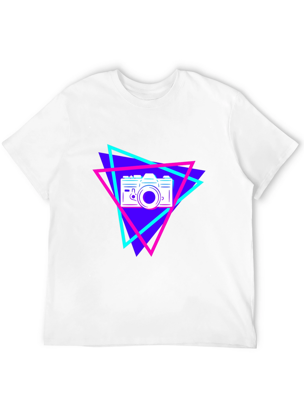 Retro Camera Graphic Tee - Black Cotton T-Shirt
