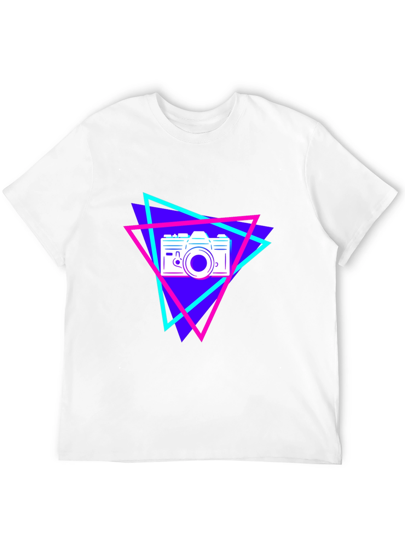 Retro Camera Graphic Tee - Black Cotton T-Shirt