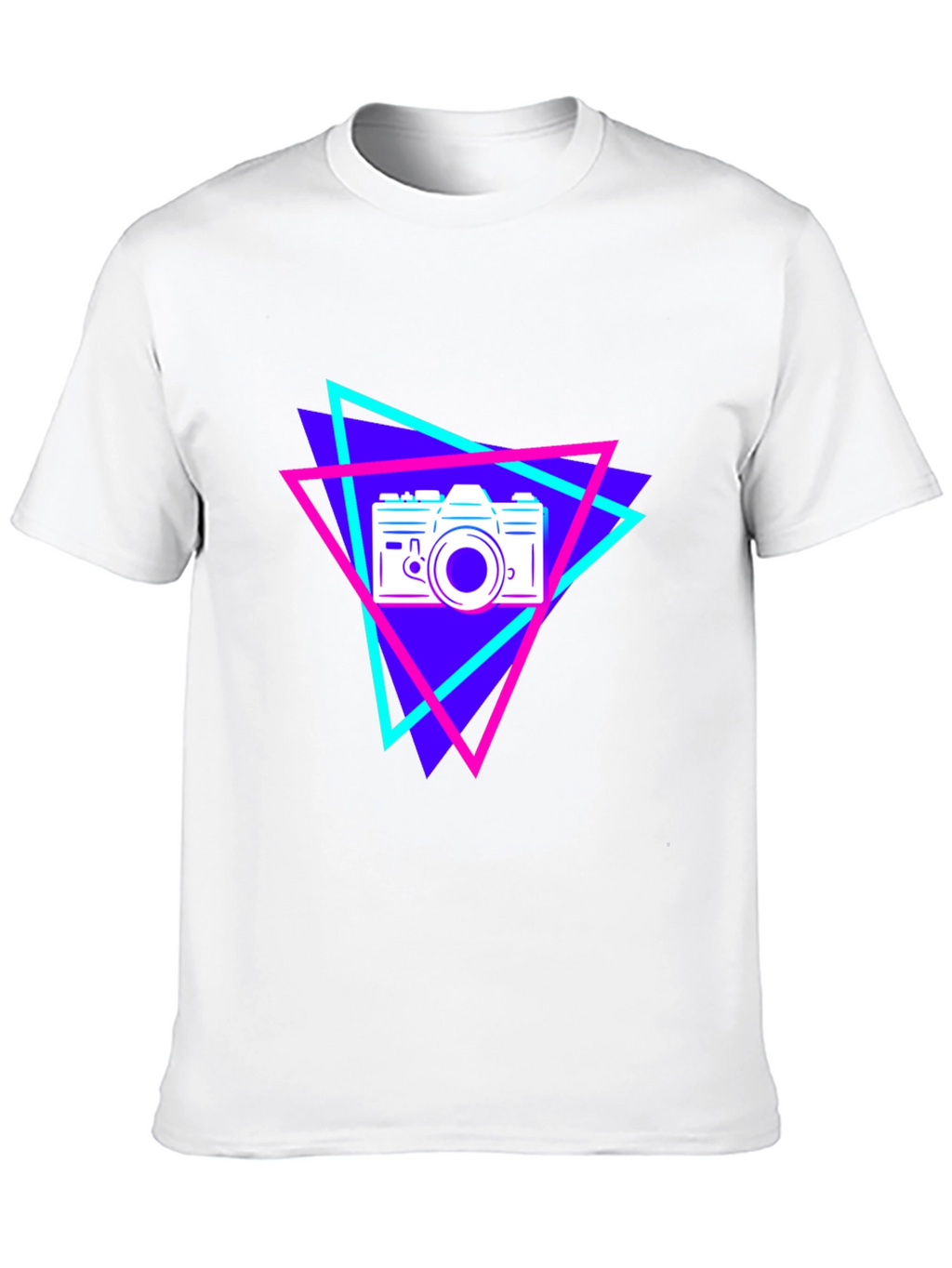 Retro Camera Graphic Tee - Black Cotton T-Shirt
