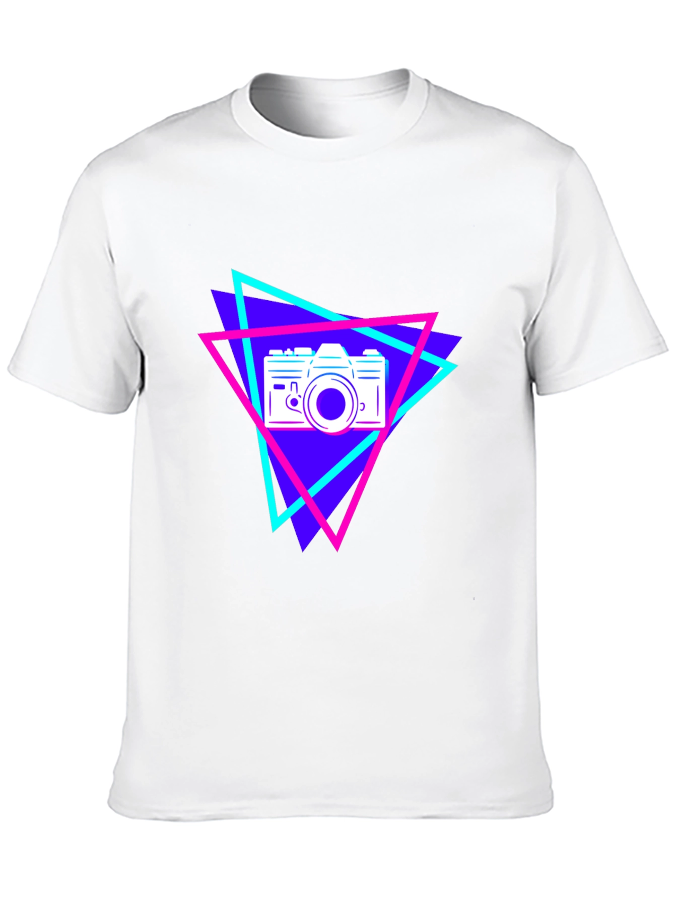 Retro Camera Graphic Tee - Black Cotton T-Shirt