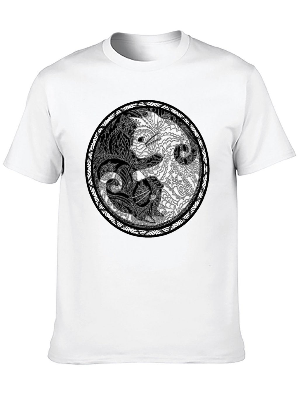 Yin Yang Wolves Graphic Tee - Unisex Black T-Shirt