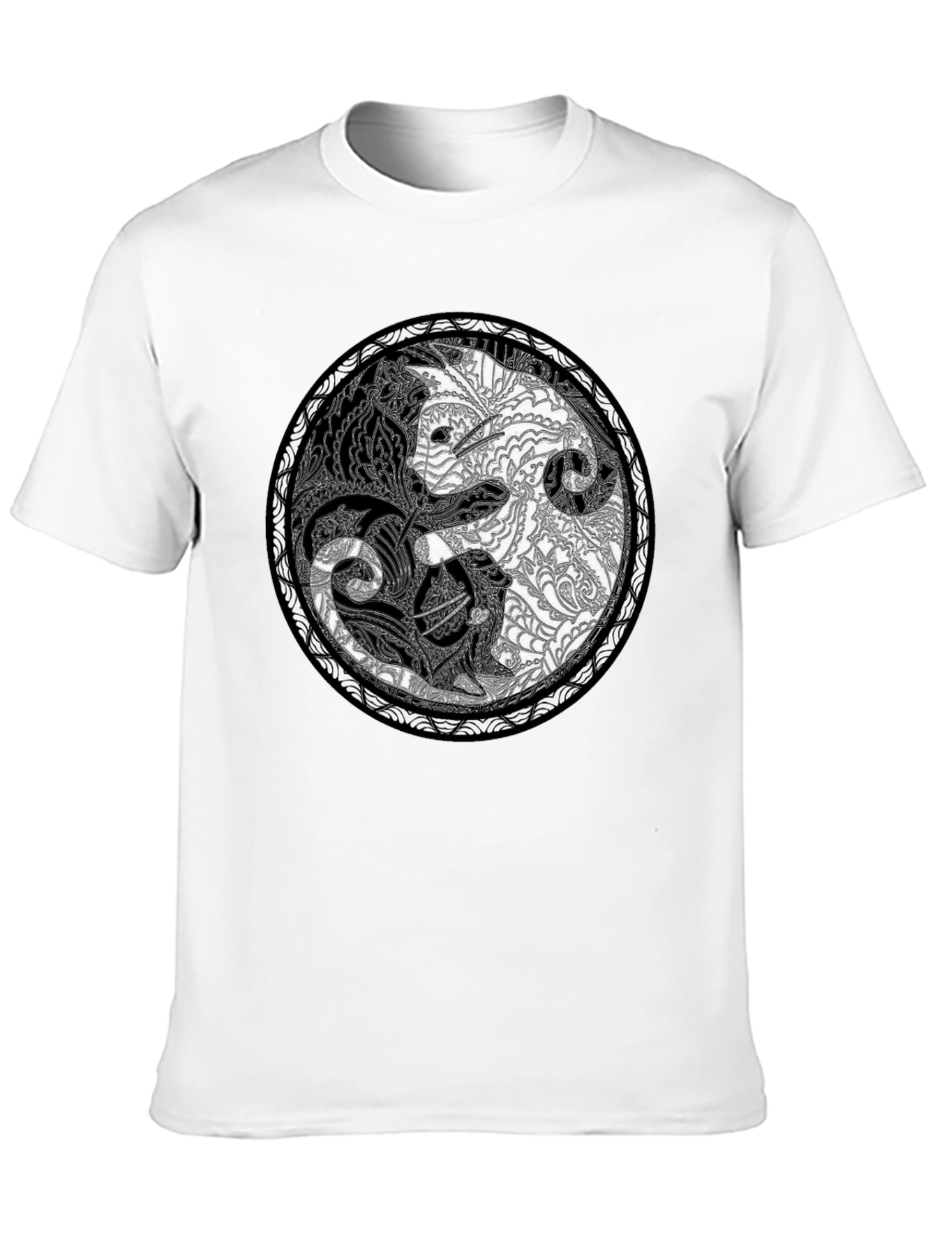 Yin Yang Wolves Graphic Tee - Unisex Black T-Shirt