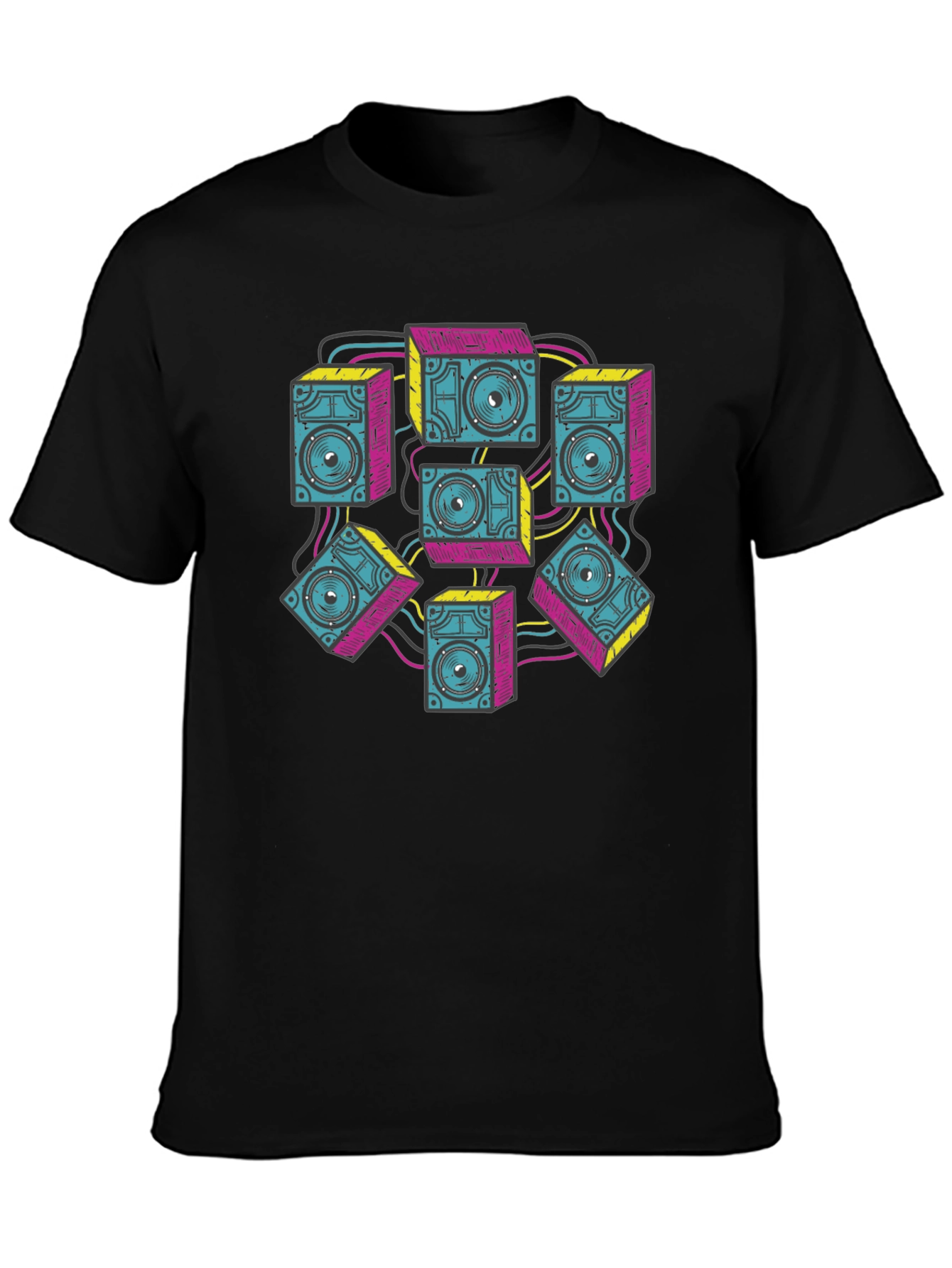 Speaker Stack Graphic Tee - Cool Retro Sound System T-Shirt