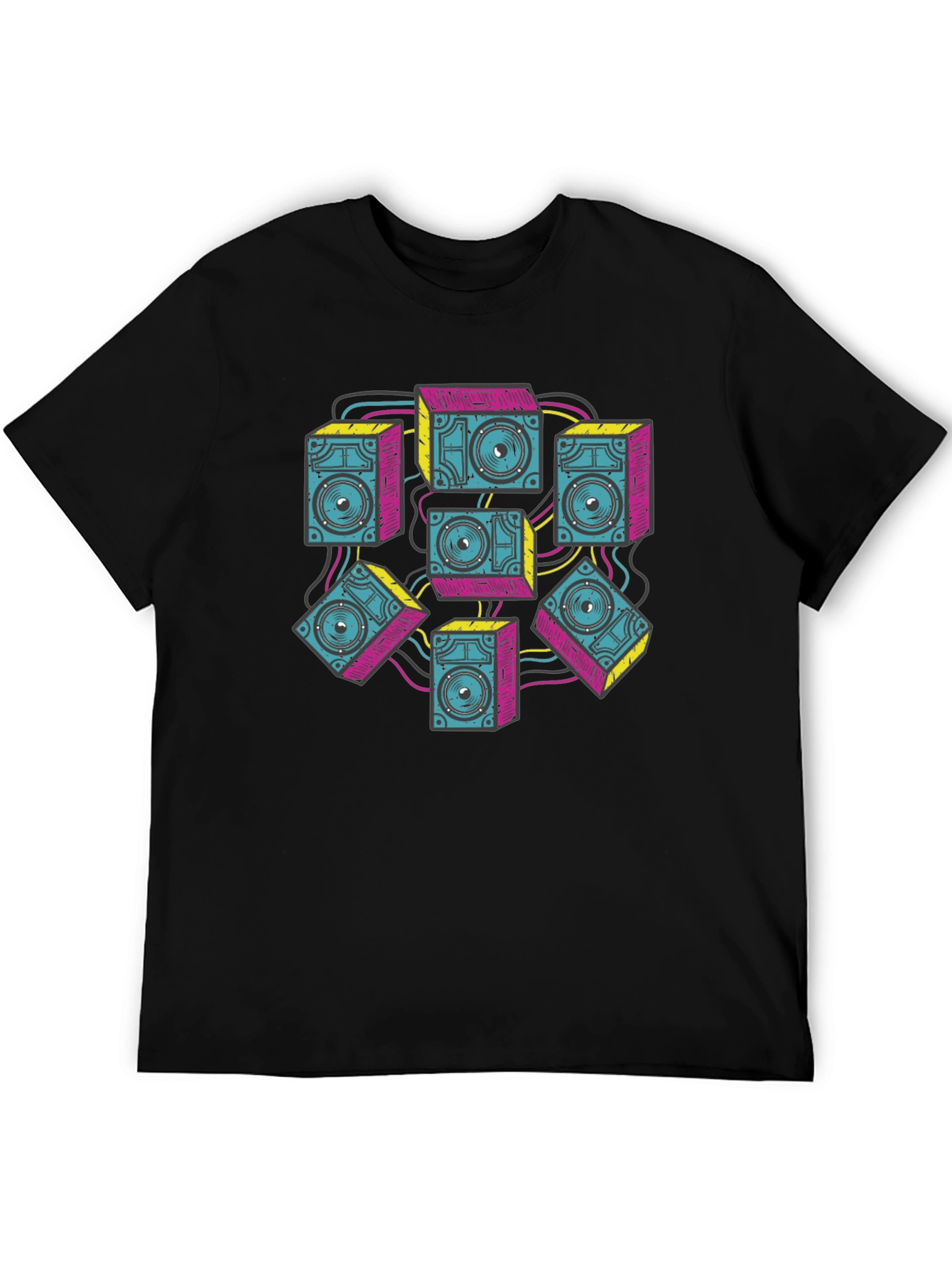 Speaker Stack Graphic Tee - Cool Retro Sound System T-Shirt