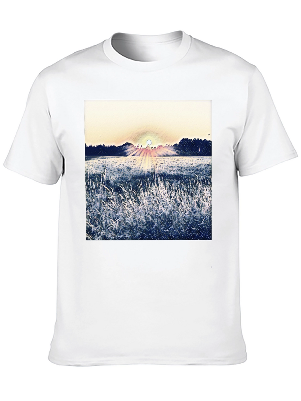 Nature Sunrise Graphic T-Shirt - Black
