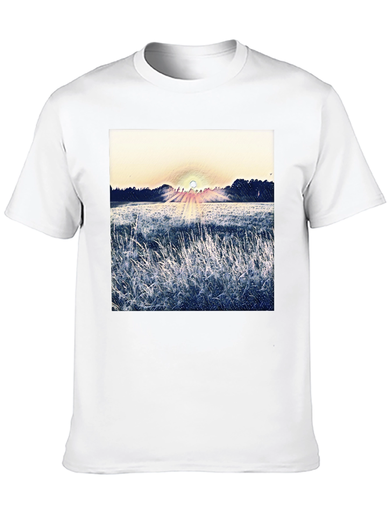 Nature Sunrise Graphic T-Shirt - Black