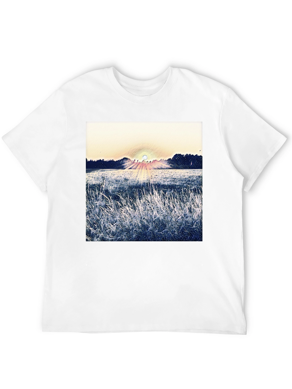 Nature Sunrise Graphic T-Shirt - Black