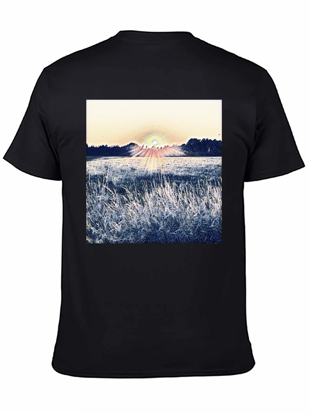 Nature Sunrise Graphic T-Shirt - Black