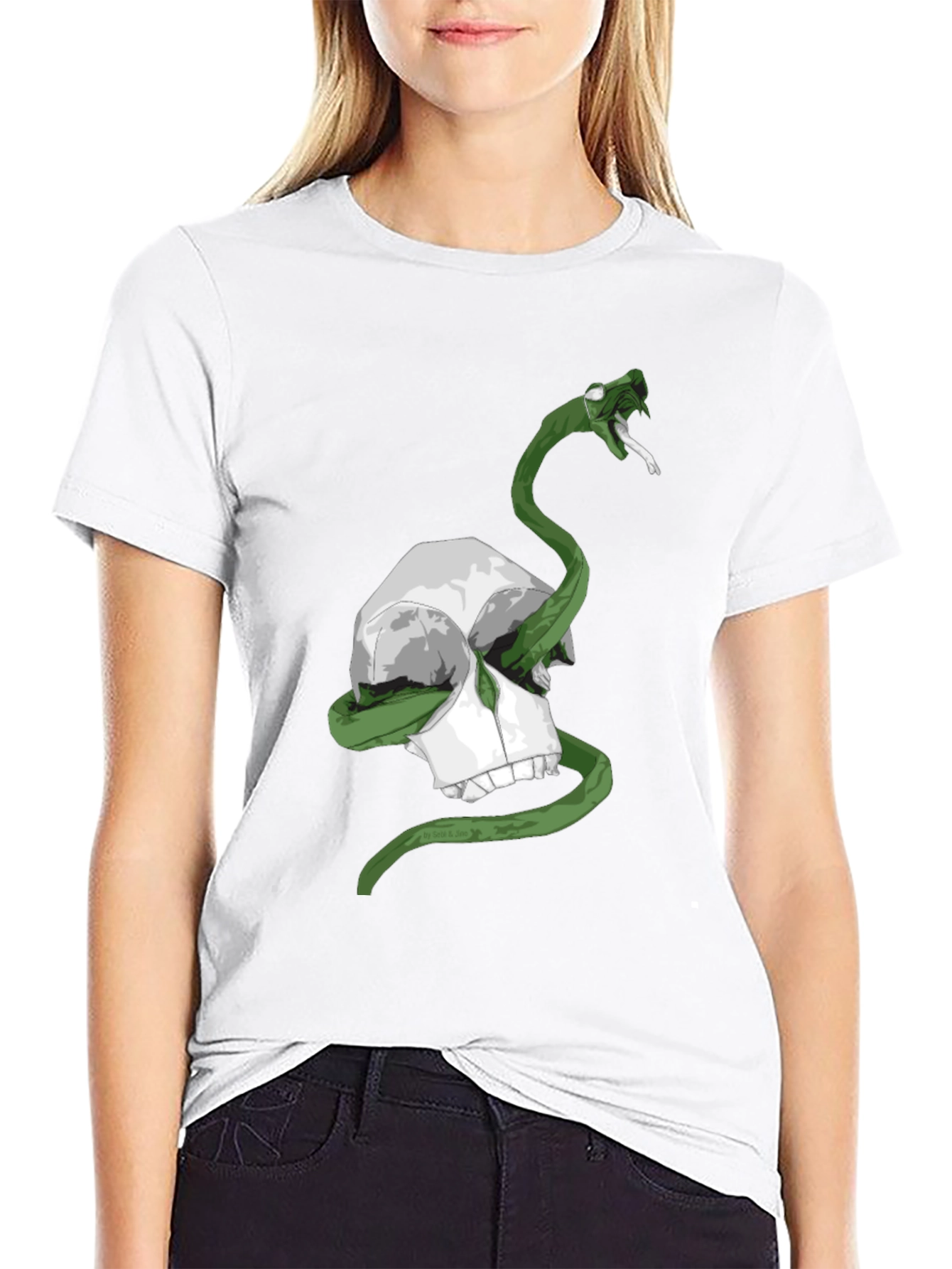 Skull & Snake Graphic Tee - Mens Black T-Shirt