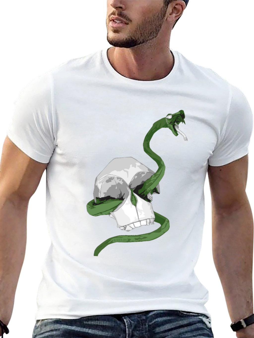 Skull & Snake Graphic Tee - Mens Black T-Shirt