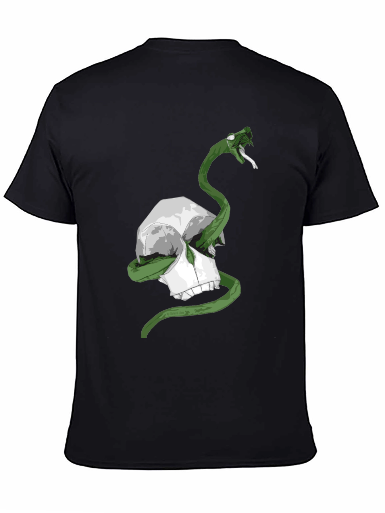 Skull & Snake Graphic Tee - Mens Black T-Shirt