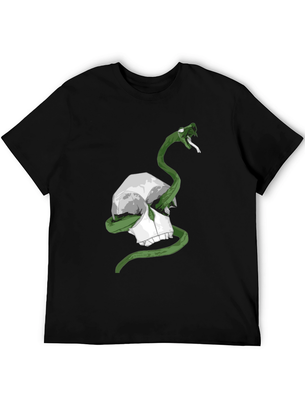 Skull & Snake Graphic Tee - Mens Black T-Shirt