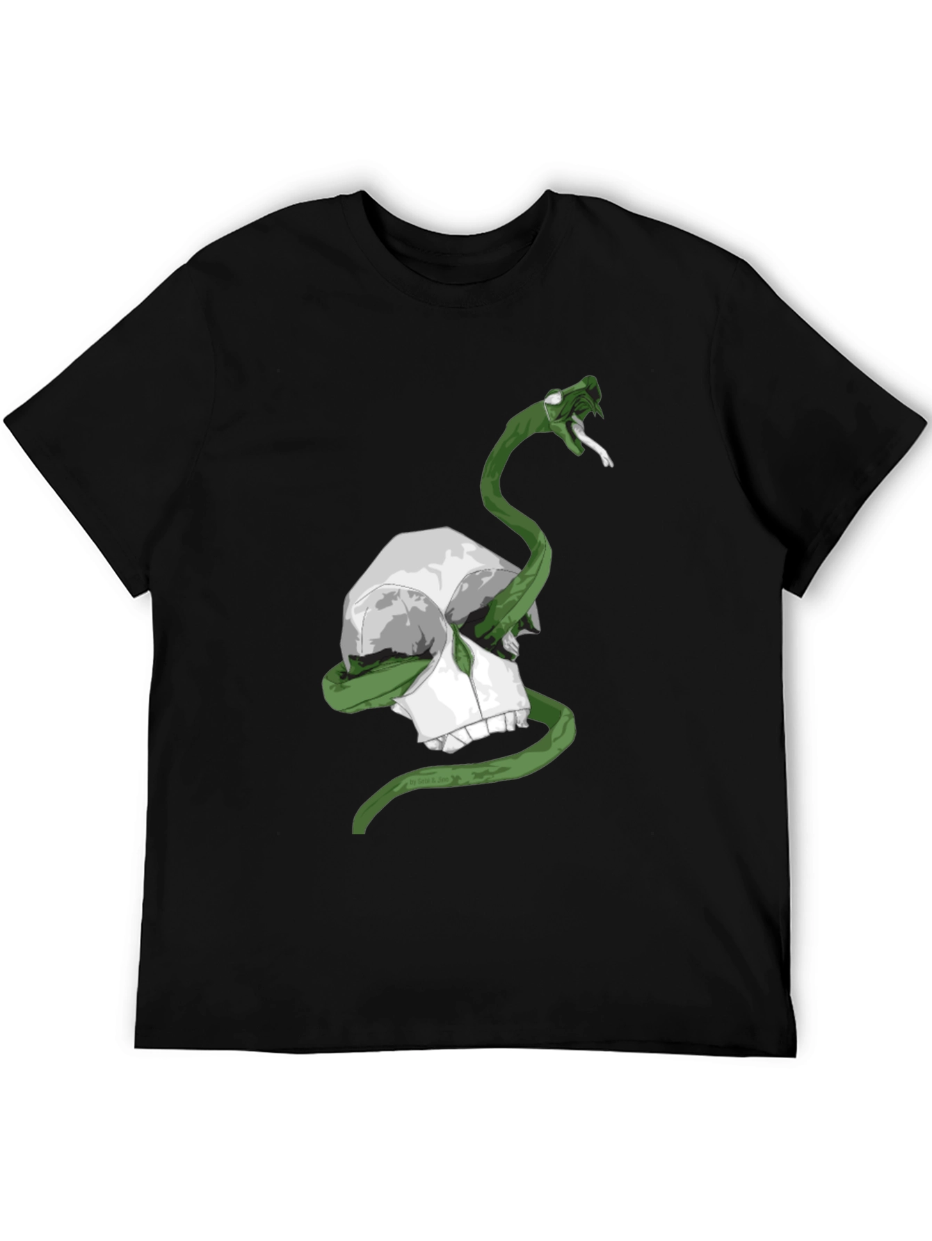 Skull & Snake Graphic Tee - Mens Black T-Shirt