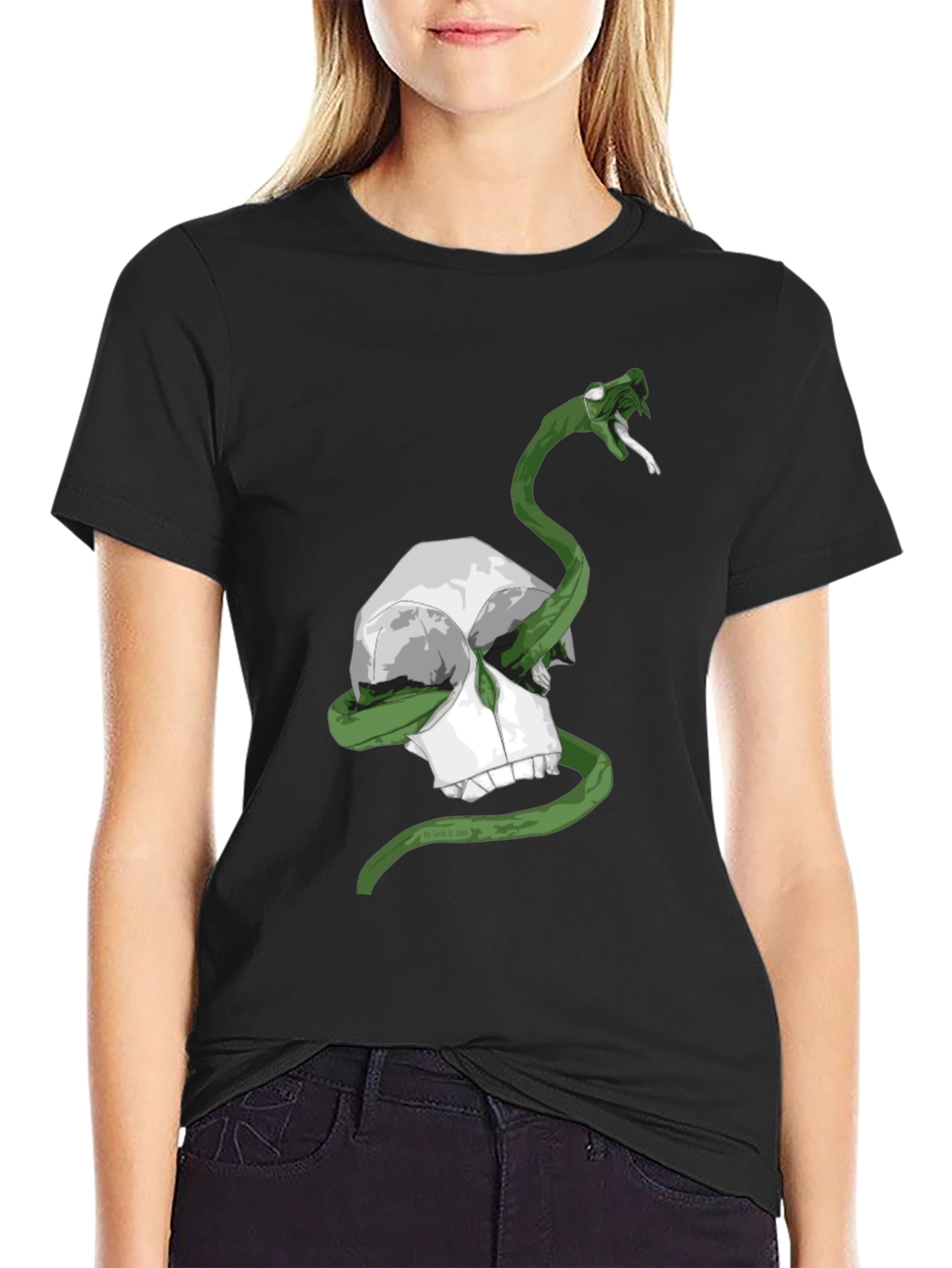 Skull & Snake Graphic Tee - Mens Black T-Shirt